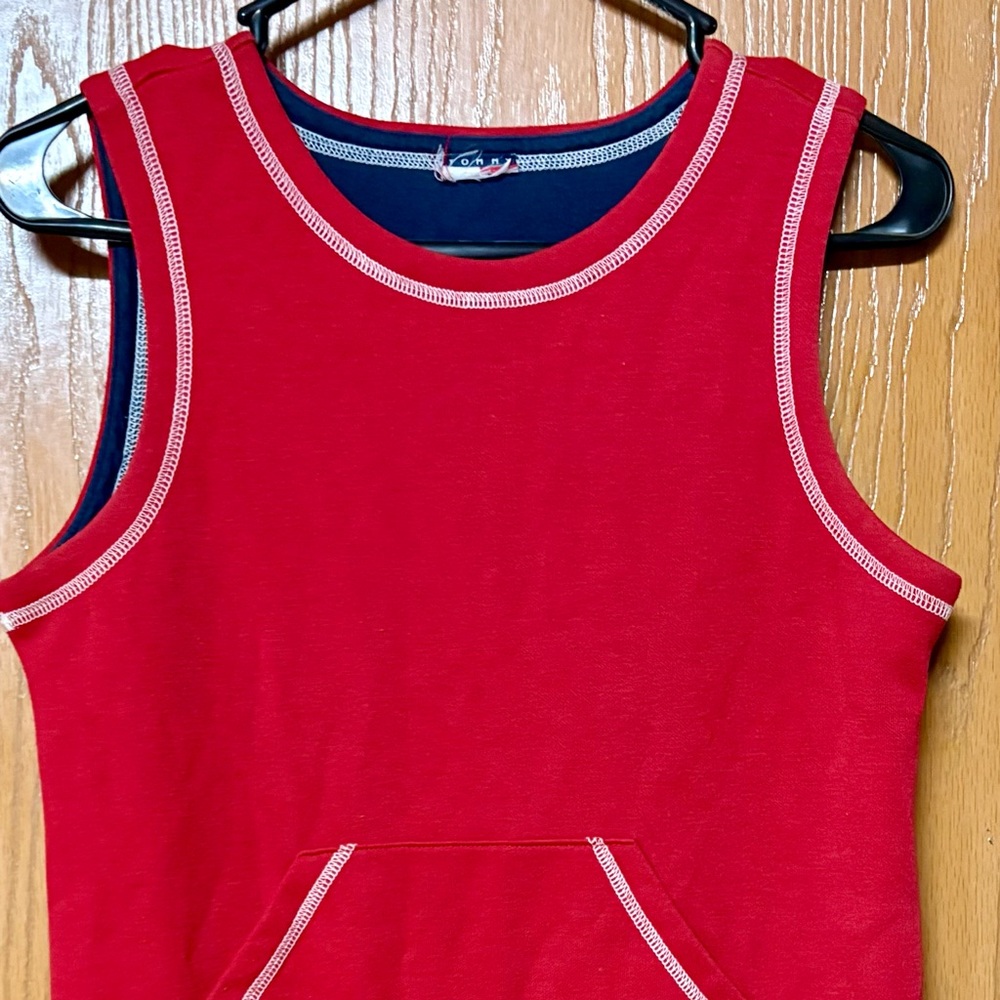 Girls Tommy Hilfiger Vibrant Red Dress with Logo Detail & Muff pocket Sz 10-12